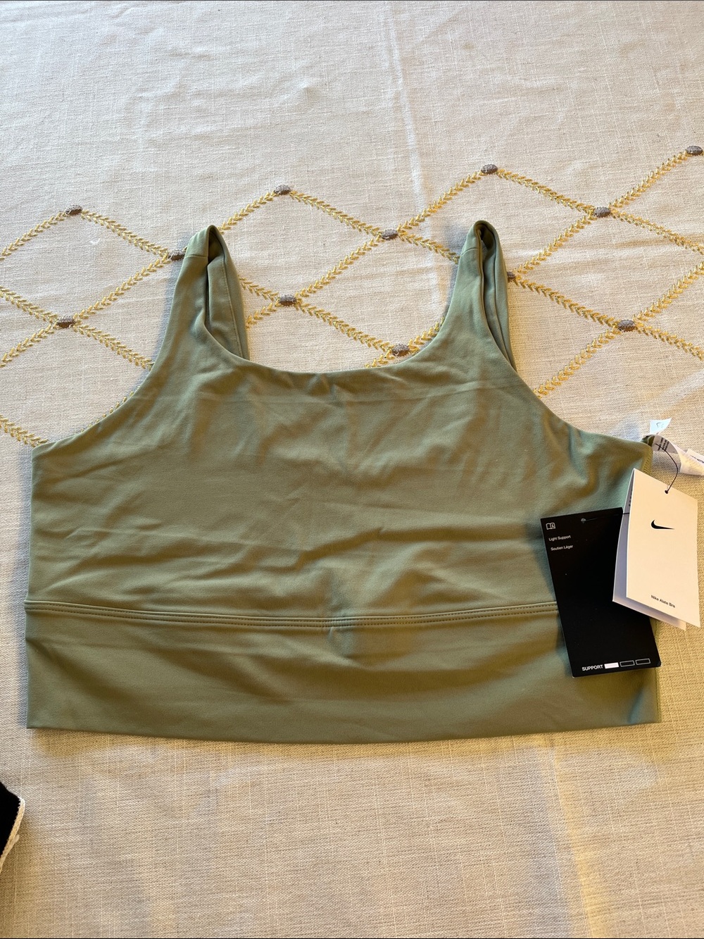 Nike Olive Green Seamless Support Sports Bra NWT